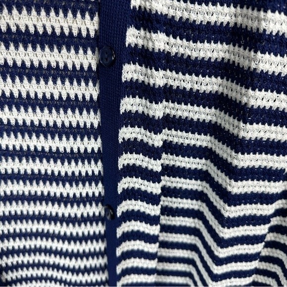 Zara Striped Knit Long Cardigan Sweater Dress Navy/White blogger’s favorite - Picture 6 of 7